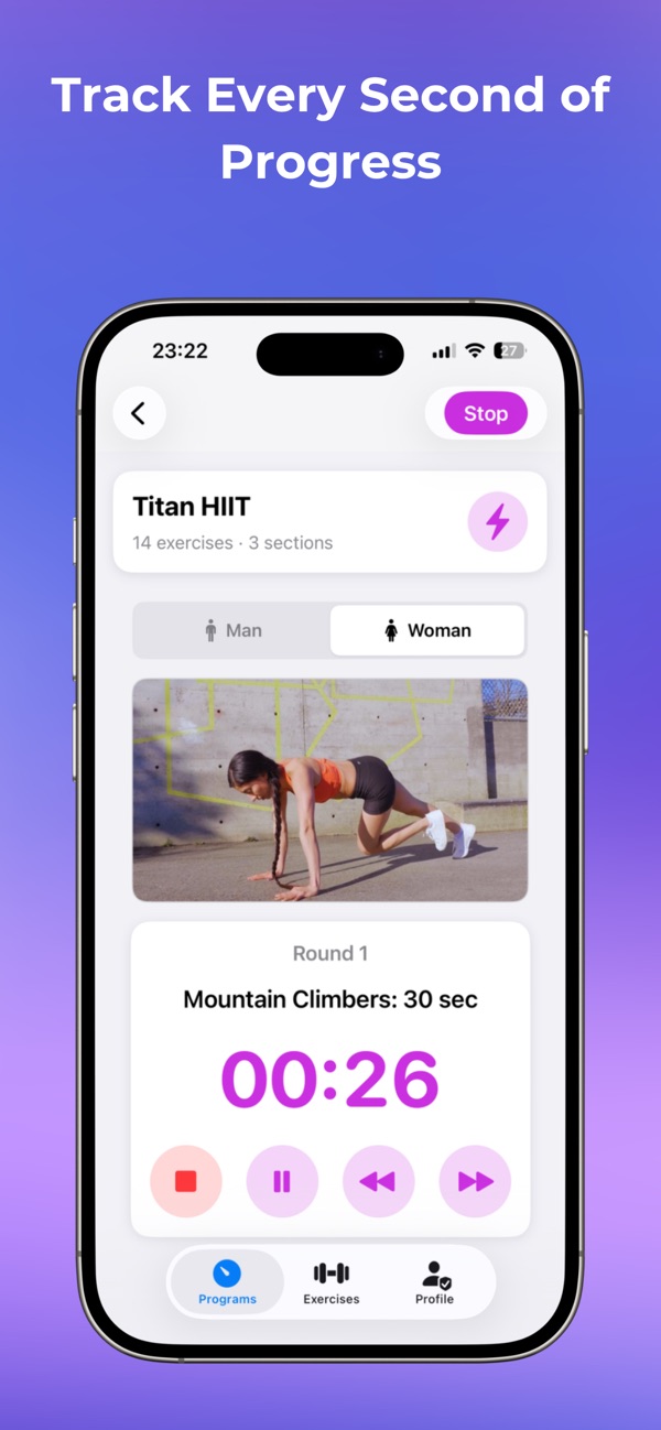 Titan Fit screen 2